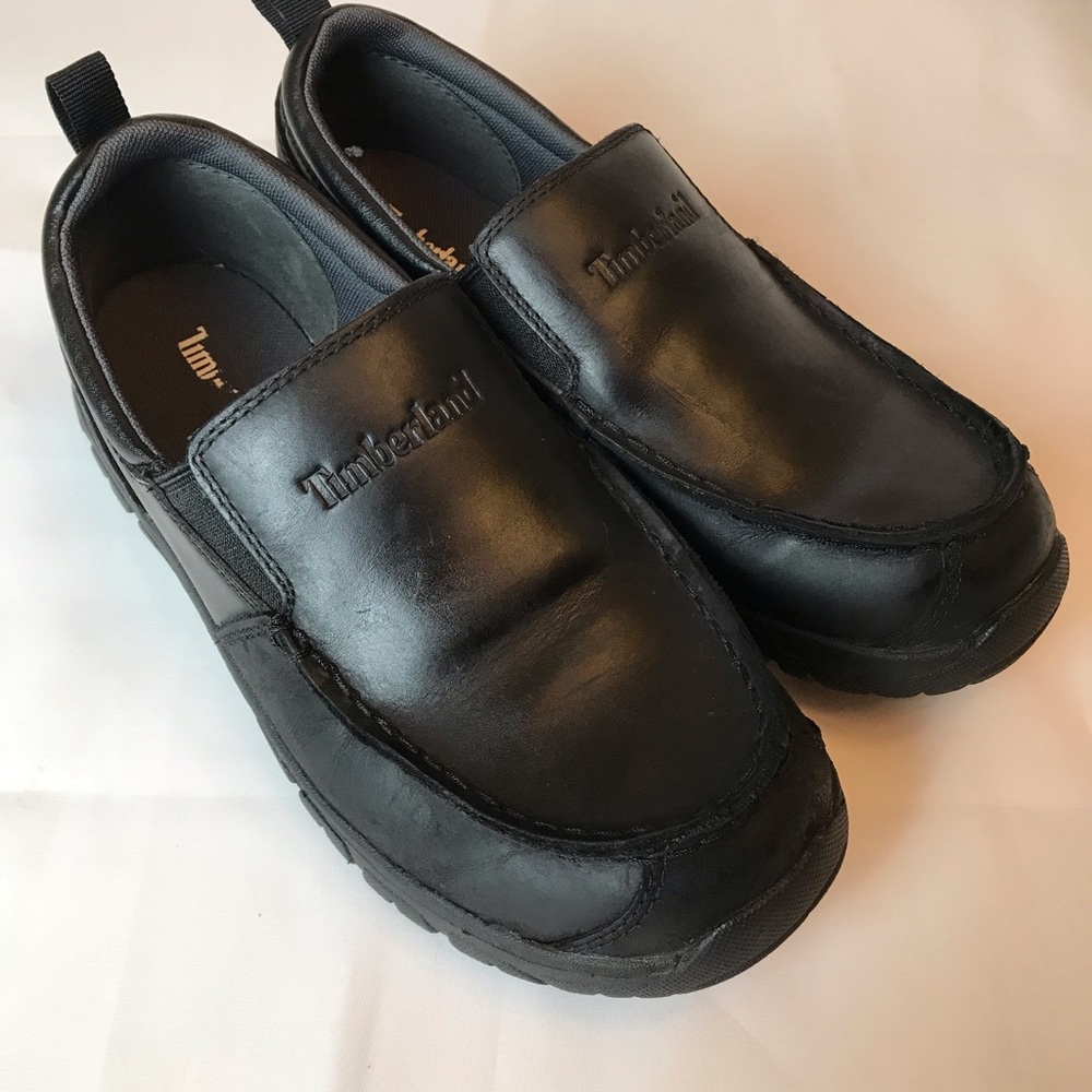 Timberland Black Leather Slip on Loafers 5.5 Mens